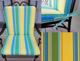 OUTDOOR PATIO DINING CHAIR SEAT & BACK CUSHION Stripe  