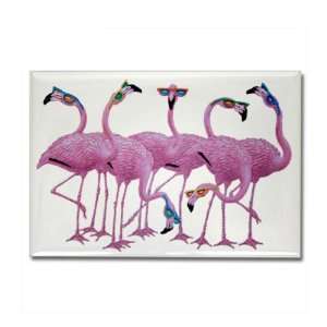  Rectangle Magnet Cool Flamingos with Sunglasses 