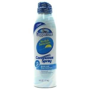  Coppertone Continuous Spray Clear SPF #15 No Rub (Case of 