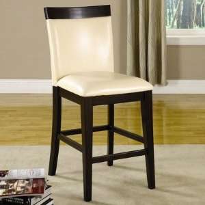 Dita Leatherette Counter Height Dining Chair in Ivory Pearl (Set of 2)