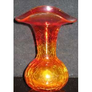  Crackle Glass 5 Amberina Wavy Top Mini Vase Everything 