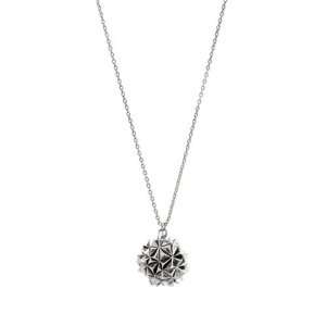 House of Harlow 1960   Crater Locket Pendant Necklace   Palladium 