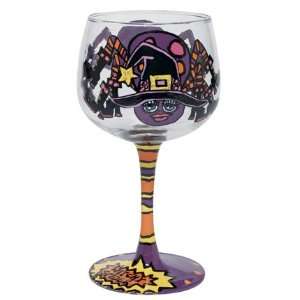  Witchy Spider Halloween Wine Glass by Alice Art   *Retired 