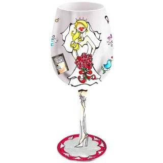 Bottoms Up 15 Ounce Bride to Be Handpainted Wine Glass