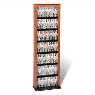 Prepac Slim Barrister CD DVD Media Storage Tower Cherry & Black 