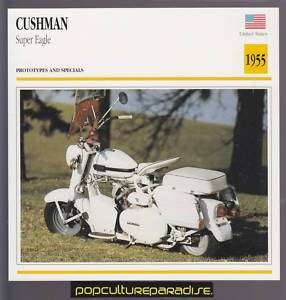 1955 1965 CUSHMAN Super Eagle 350 cc BIKE SCOOTER CARD  