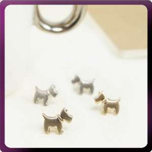 Classic Schnauzer Dog Ear Pin Earrings Allergy Free New  
