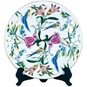    Floral Porcelain Decorative Plate with Stand