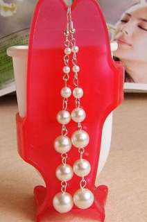 Elegant Simple and Easy Pearl Long Dangle Earrings Beads New  