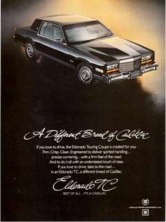 1982 Cadillac Eldorado TC Touring Coupe photo print ad  