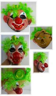 Green Clown and Wig Halloween Party Mask A369  