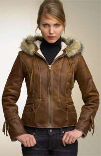 GUESS Hooded Faux Leather Jacket  