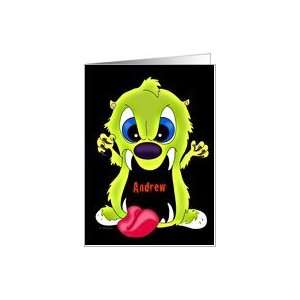  Andrew   Monster Face Halloween Card Health & Personal 