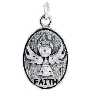  925 Sterling Silver Guardian Angel (FAITH) Inspirational 