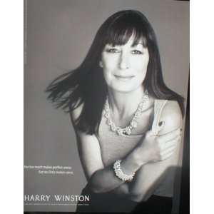 Harry Winston Jewelry Anjelica Huston 2004 Magazine Print Ad Harry 
