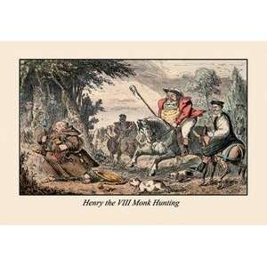  Vintage Art Henry VIII Monk Hunting   06726 8