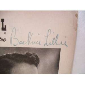  Lillie, Beatrice Playbill Signed Autograph An Evening With Beatrice 