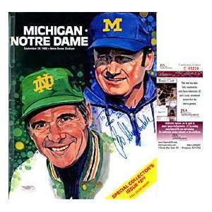  Bo Schembechler Signed Michigan Vs. Notre Dame Program 9 