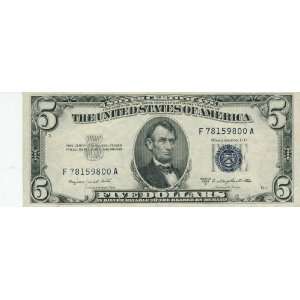  1953 Complete $5.00 Silver Certificate Set (3 Notes) in 