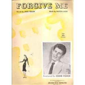  Sheet Music Forgive Me Eddie Fisher 135 