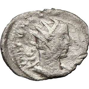 GALLIENUS 254AD Silver Authentic Ancient Roman Coin Virtus 