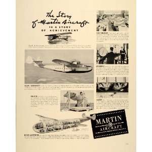  1939 Ad Glenn L. Martin Aircraft Plane Flight Maryland 