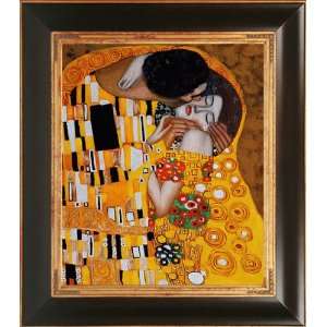  Gustav Klimt   The Kiss Handpainted Oil Painting on Canvas 