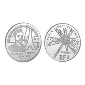  France 2009 50 Euro Gustave Eiffel 5oz Silver Proof Coin 