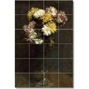 Henri Fantin Latour Flowers Backsplash Tile Mural 7  17x25.5 using 