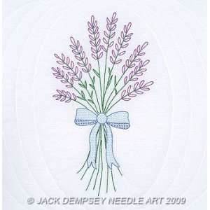 Jack Dempsey Stamped White Quilt Blocks 18X18 6/Pkg Lavender