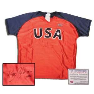 Jennie Finch USA Softball Hand Signed Team USA Olympic Red Jersey
