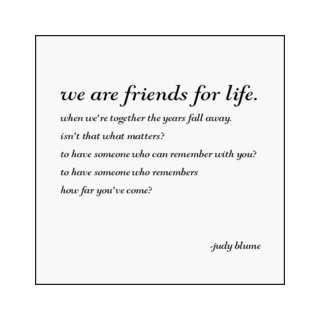  Friends for Life   Judy Blume Black and White Magnet 