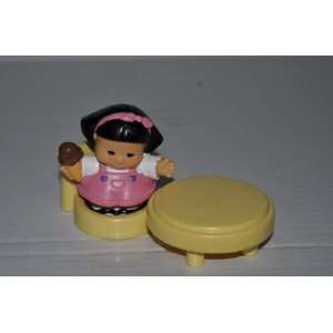 Little People Sonya Lee with Ice Cream Yellow Chair & Table (2003 