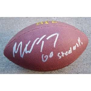 MIKE WALLACE SIGNED AUTOGRAPHED FOOTBALL PITTSBURGH STEELERS GO 