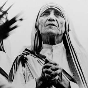 Mother Teresa of Calcutta Prays During a Religious Service Premium 