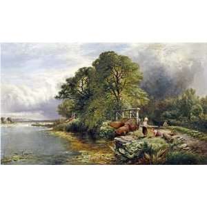  On The Thames by Henry john Boddington 16.00X9.50. Art 