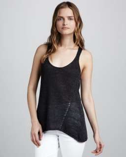 Scoop Neckline Linen Tank  