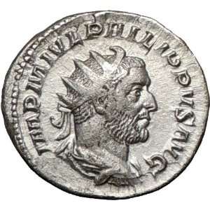 PHILIP I the ARAB 247AD Rare Authentic Ancient Silver Roman Coin ROMA 