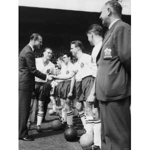 Prince Philip Meets the Bolton Players at the FA Cup Final Against 