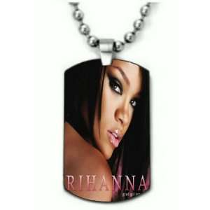  Rihanna Color Dogtag Necklace w/Chain and Giftbox Jewelry