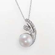 10k White Gold Freshwater Cultured Pearl Pendant