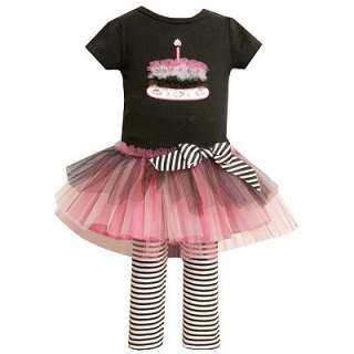 Bonnie Jean Cupcake Tutu Dress and Striped Capri Leggings Set   Baby