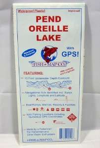 Fish N Map Pend Oreille Lake Fishing Map Waterproof Tear Proof  