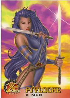 1996 X MEN Fleer Trading Card #10 Psylocke ANDY KUBERT  