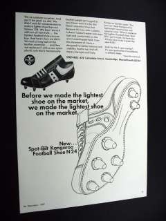 Spot Bilt N 24 Kangaroo Football Shoes 1967 print Ad  
