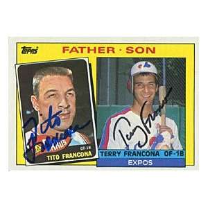 Tito Francona & Terry Francona Autographed/Signed 1985 Topps Card (JSA 