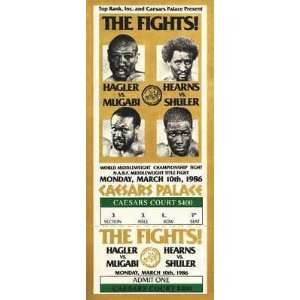  Marvin Hagler & Thomas Hearns Full Fight Ticket   Boxing 