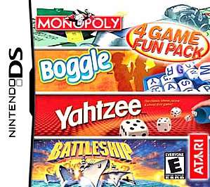 Monopoly, Boggle, Yahtzee , Battleship    4 Game Pack Nintendo DS 