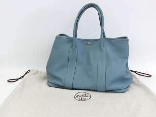 Auth HERMES GARDEN PARTY TOTE BAG BUFFLE SINDHU CIEL(BF031451)  