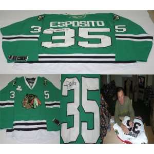 Tony Esposito Signed Blackhawks Jersey